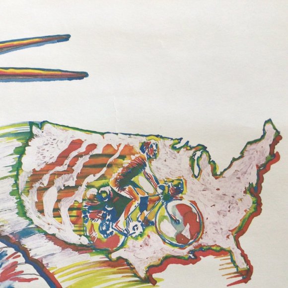 Vintage Bicycling To Save The Lady Liberty Poster April 10-June 4, 1985 - Picture 2 of 5